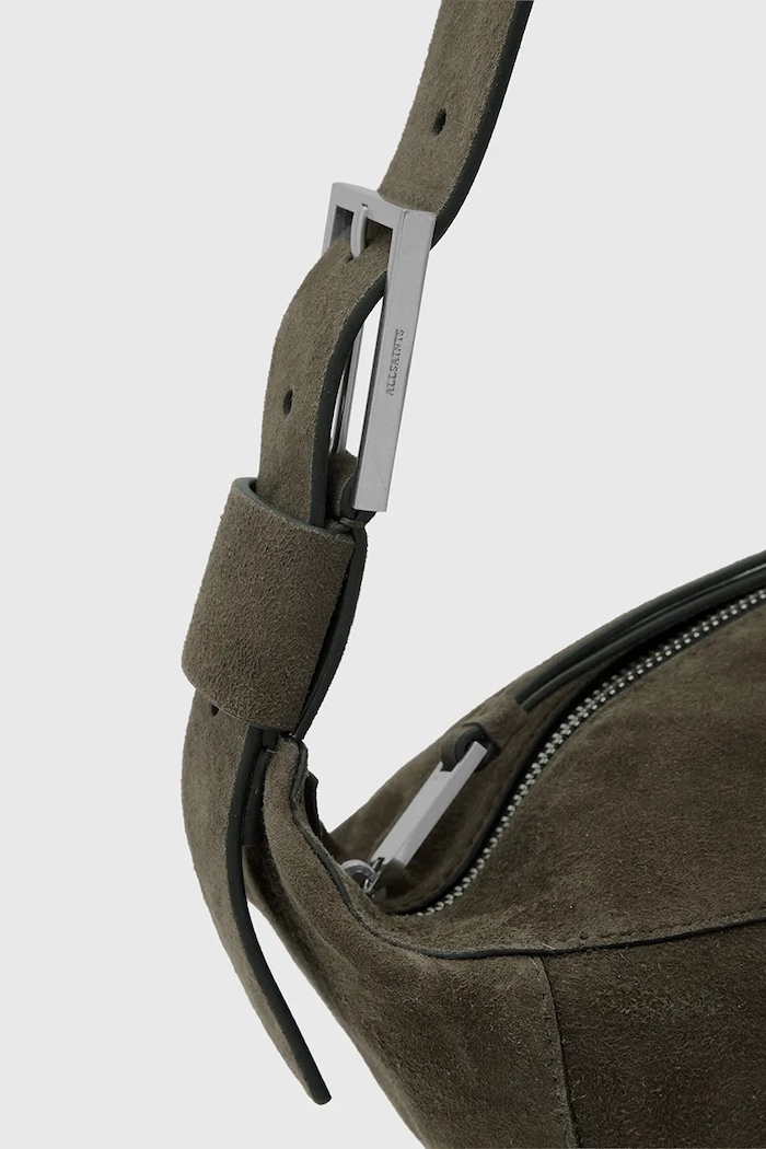 Geantă de mana din piele întoarsă LUNA AllSaints W388XD maro