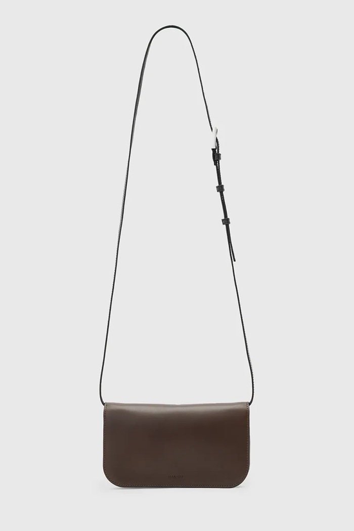 AllSaints poșetă de piele MAEVE uni maro W268XD