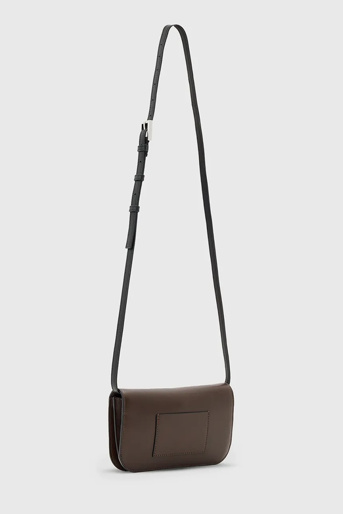 Accesorii AllSaints poșetă de piele MAEVE W268XD maro