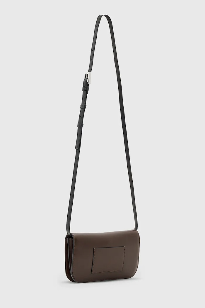 Accesorii AllSaints poșetă de piele MAEVE W268XD maro