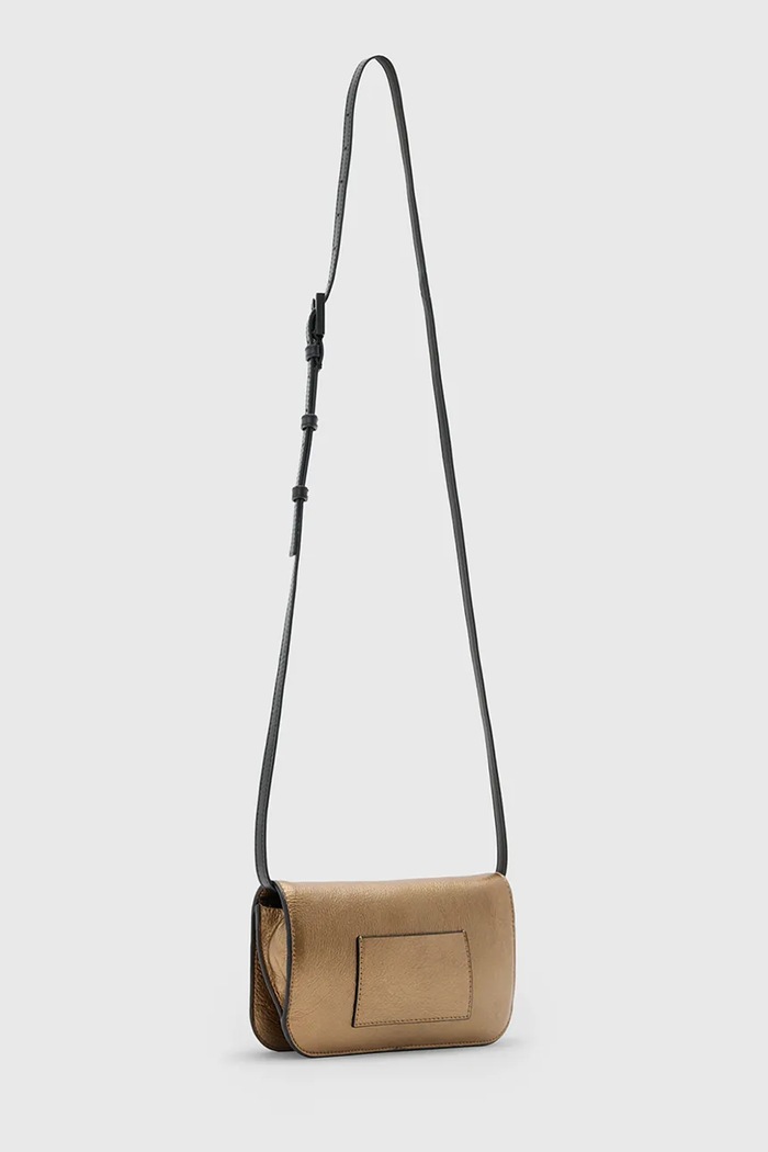 Accesorii AllSaints poșetă de piele MAEVE W275XD aur