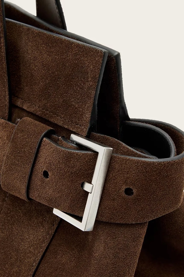 Bőr táska PEREZ AllSaints W393XD barna