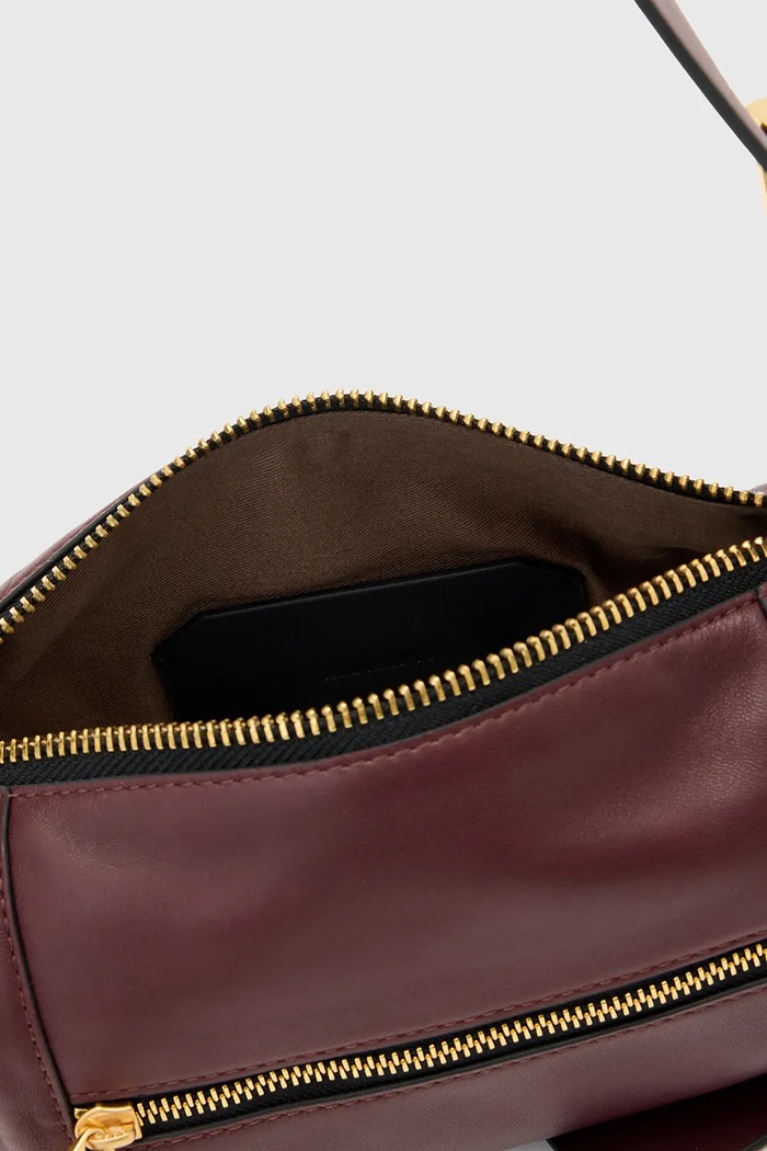 Kožená kabelka AllSaints VEGA W196XD červená