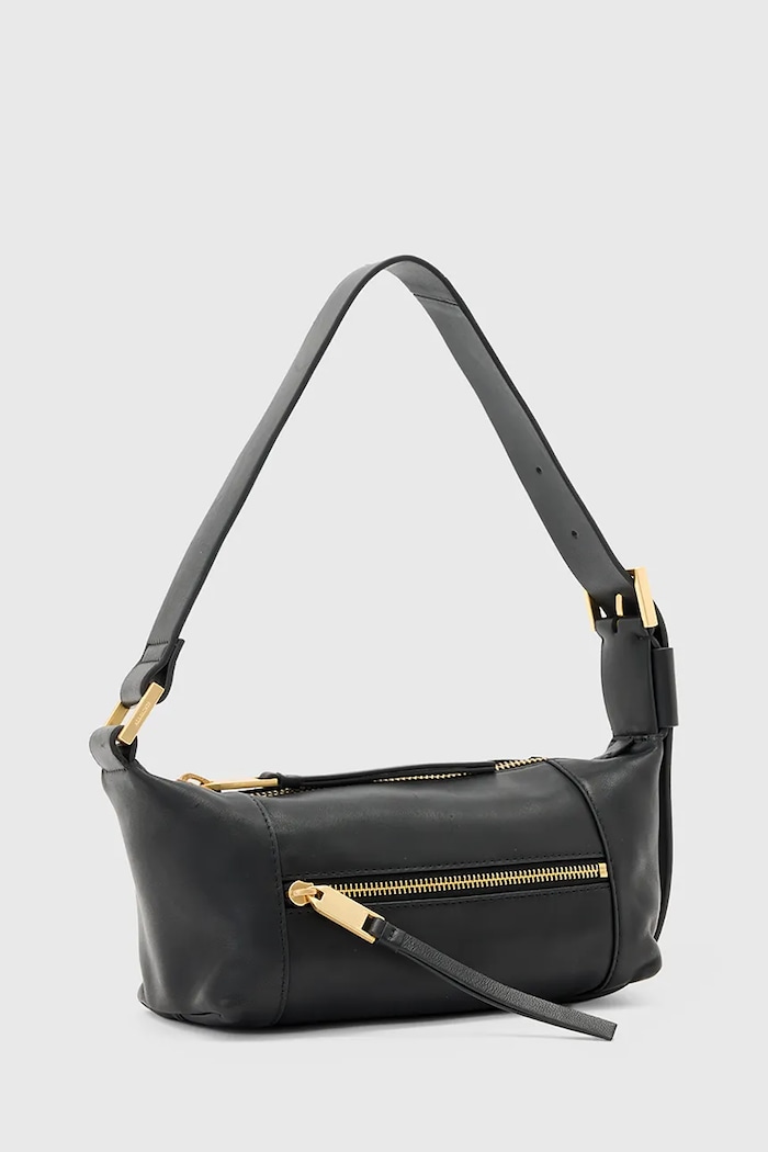 Kožená kabelka AllSaints VEGA W196XD čierna AW25