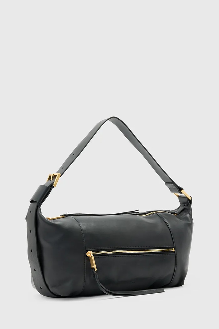 Kožená kabelka AllSaints VEGA W195XD čierna AW25