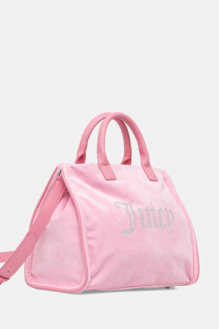 Juicy Couture torebka shopper damska welurowa Iris Velvet BIJIR8944WZC różowy AW25