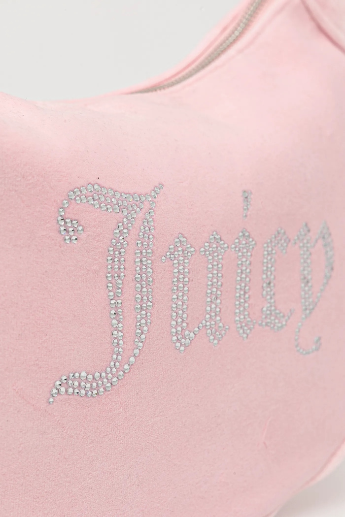 Juicy Couture τσάντα κρουασάν γυναικεία βελούρινη Kimberly ροζ BIJQL8933WPO