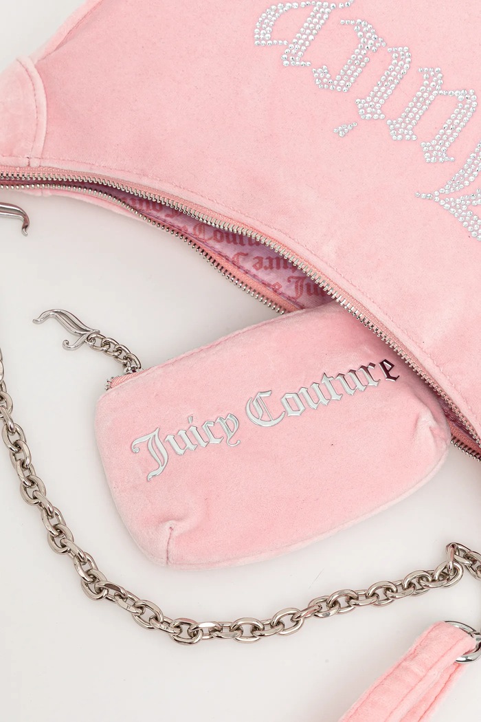 Juicy Couture τσάντα κρουασάν γυναικεία βελούρινη Kimberly BIJQL8933WPO ροζ