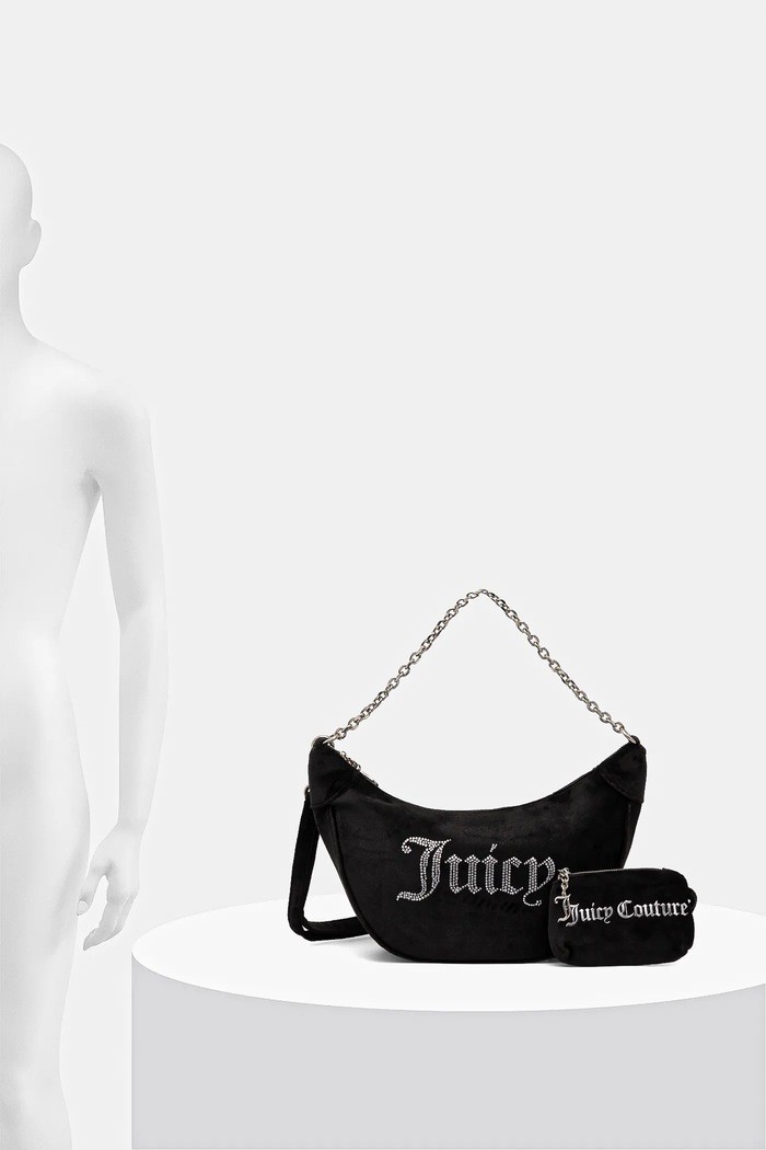 Juicy Couture τσάντα κρουασάν γυναικεία βελούρινη Kimberly BIJQL8933WPO