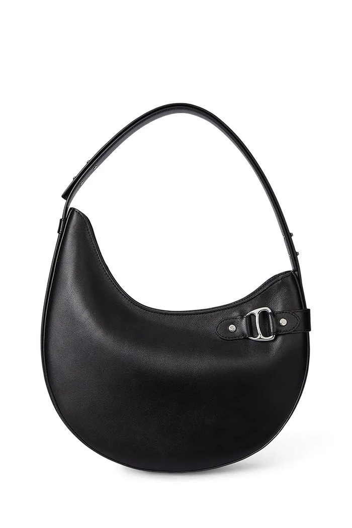 Kožená kabelka Lauren Ralph Lauren usňová koža čierna 431980156