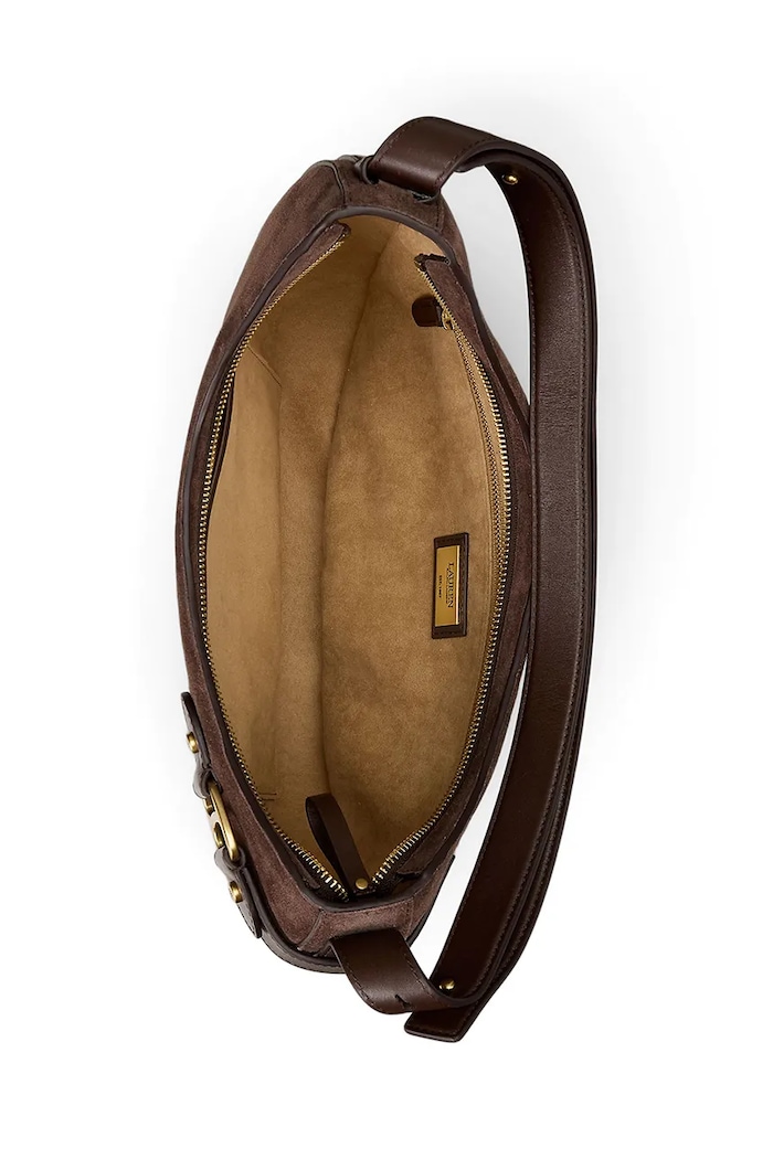 Lauren Ralph Lauren torebka shopper damska skórzana brązowy 431980157