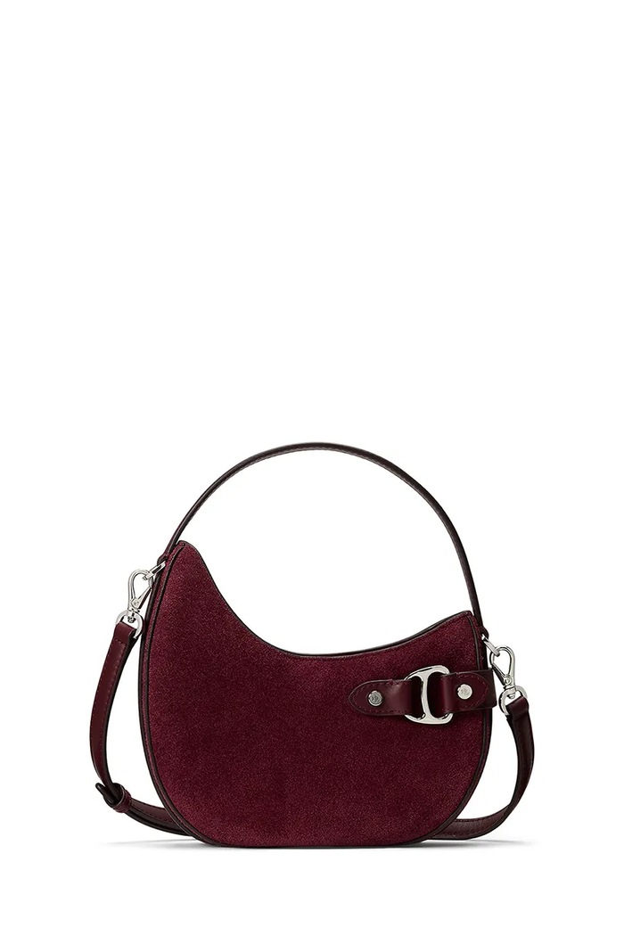 Lauren Ralph Lauren geantă de mână din piele întoarsă uni burgundia 431980160