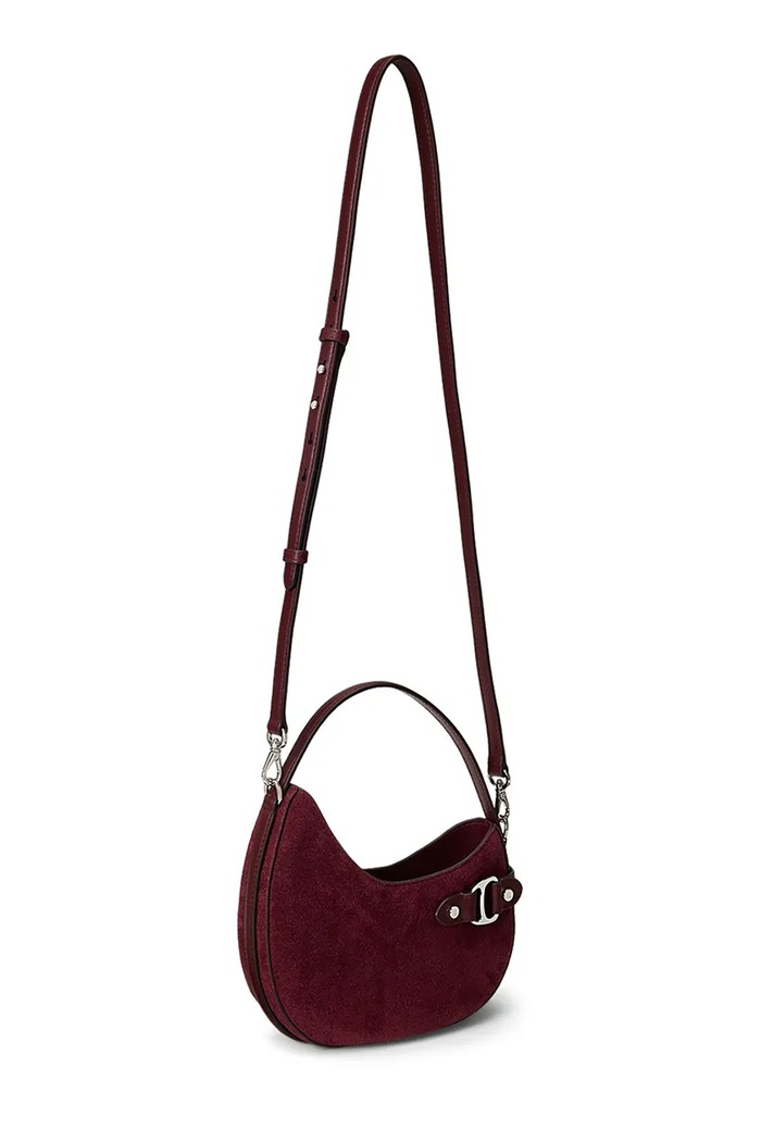Lauren Ralph Lauren geantă de mână din piele întoarsă 431980160 burgundia AW25