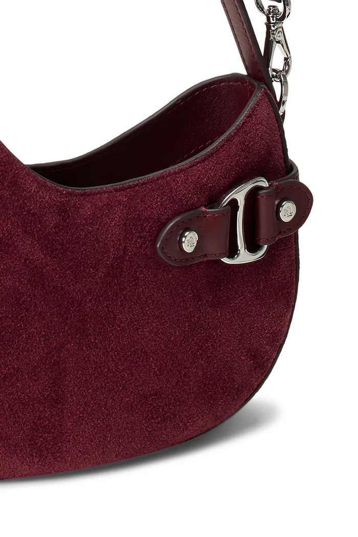 Lauren Ralph Lauren geantă de mână din piele întoarsă 431980160 burgundia