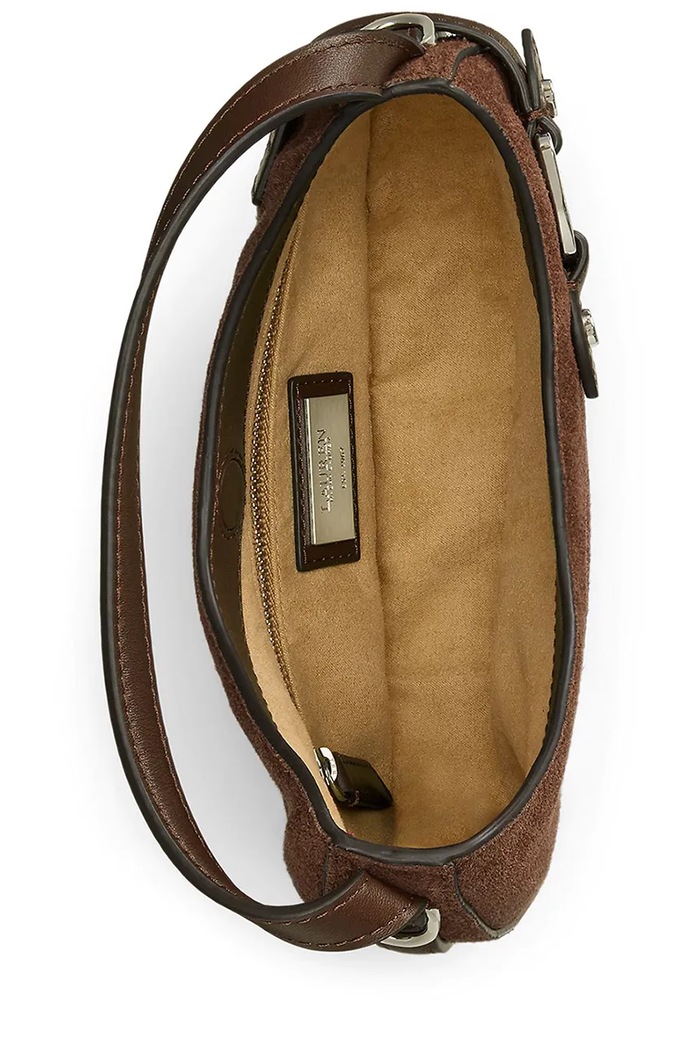 Lauren Ralph Lauren geantă de mână din piele întoarsă maro 431980160