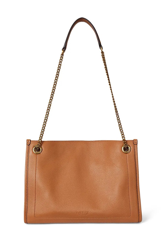 Αξεσουάρ Δερμάτινη τσάντα Lauren Ralph Lauren 431980173 καφέ