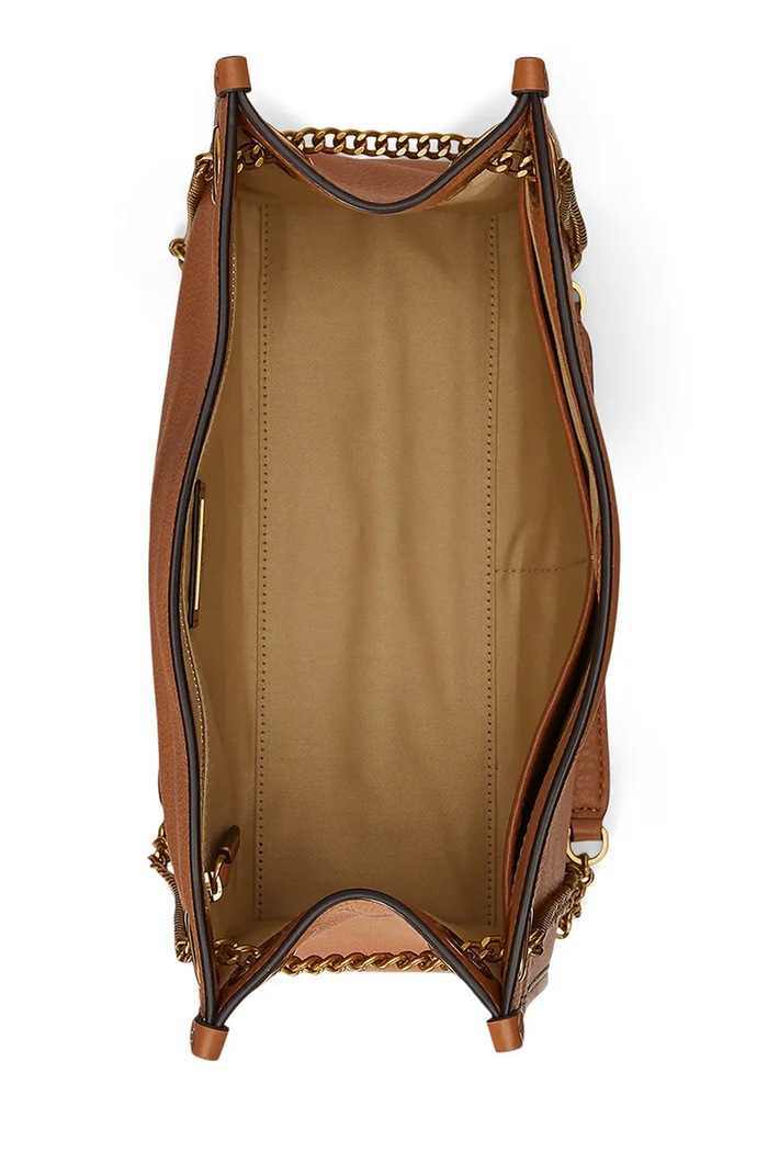 Δερμάτινη τσάντα Lauren Ralph Lauren καφέ 431980173