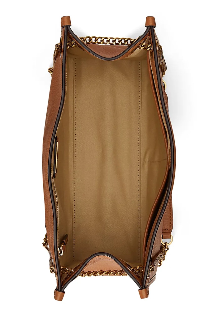 Δερμάτινη τσάντα Lauren Ralph Lauren καφέ 431980173