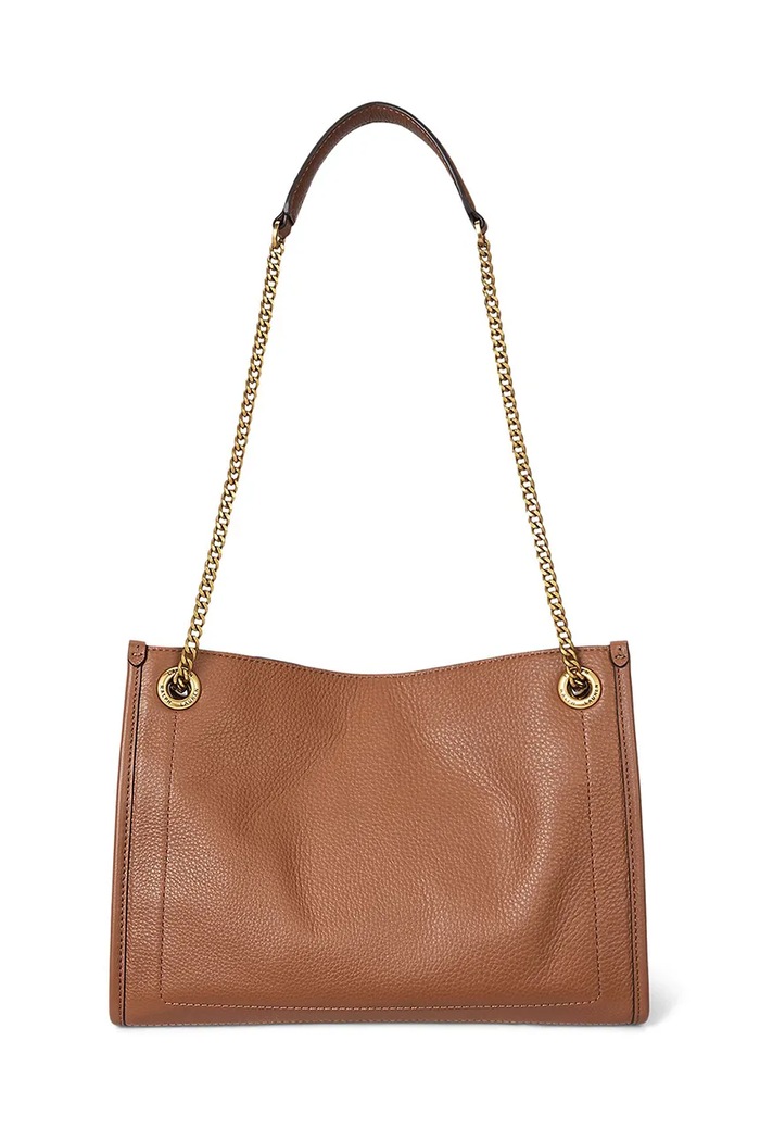 Αξεσουάρ Δερμάτινη τσάντα Lauren Ralph Lauren 431980173 καφέ