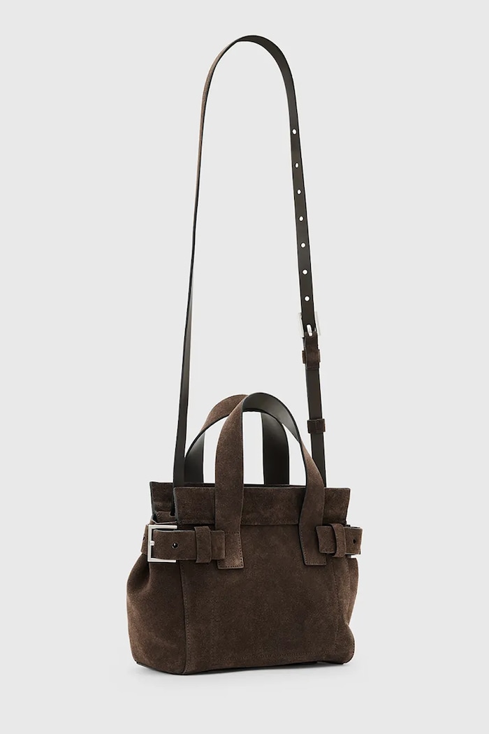 Accesorii AllSaints Geantă de mână din piele întoarsă PEREZ W358XD maro