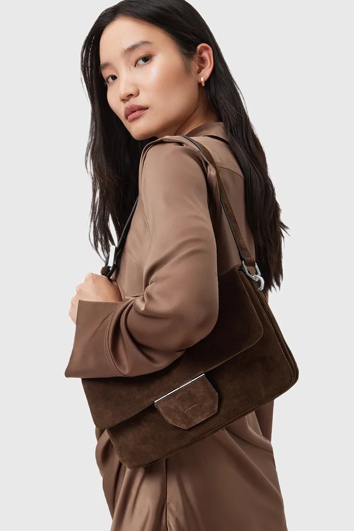 AllSaints Geantă de mână din piele întoarsă ONDINE W293XD