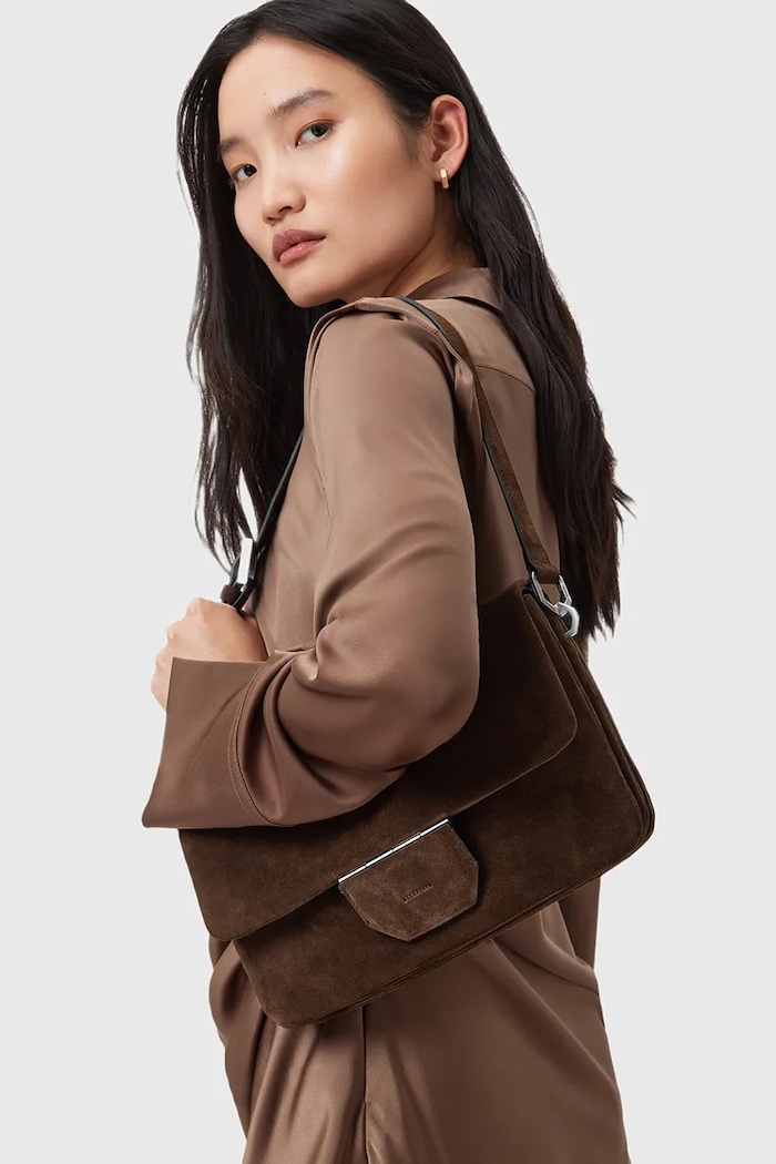 AllSaints Geantă de mână din piele întoarsă ONDINE W293XD
