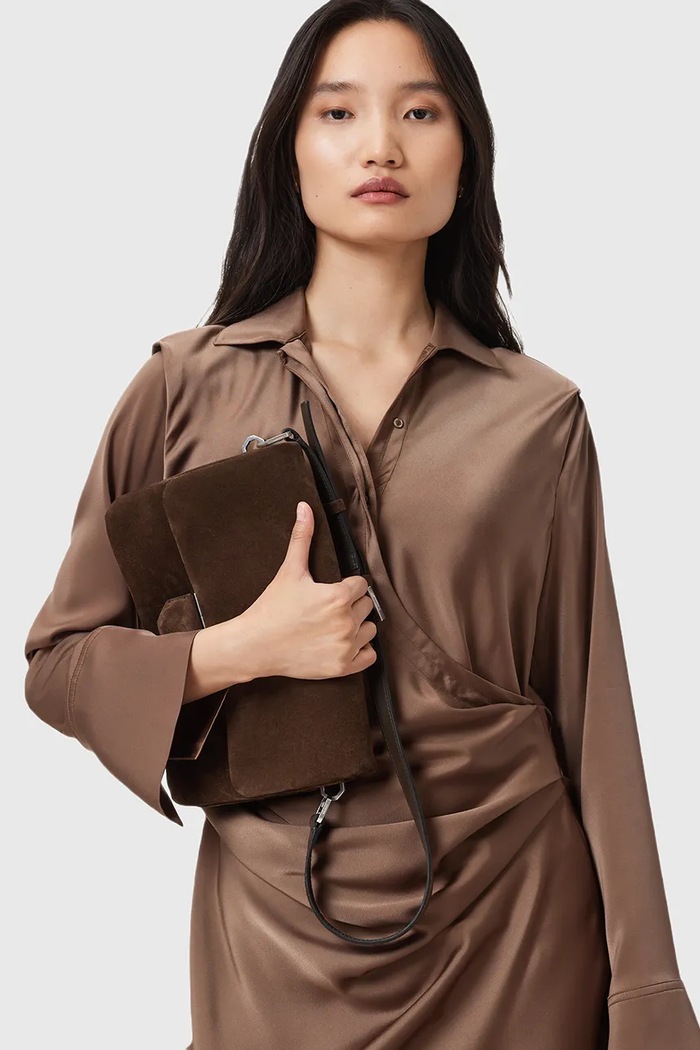 AllSaints Geantă de mână din piele întoarsă ONDINE W293XD