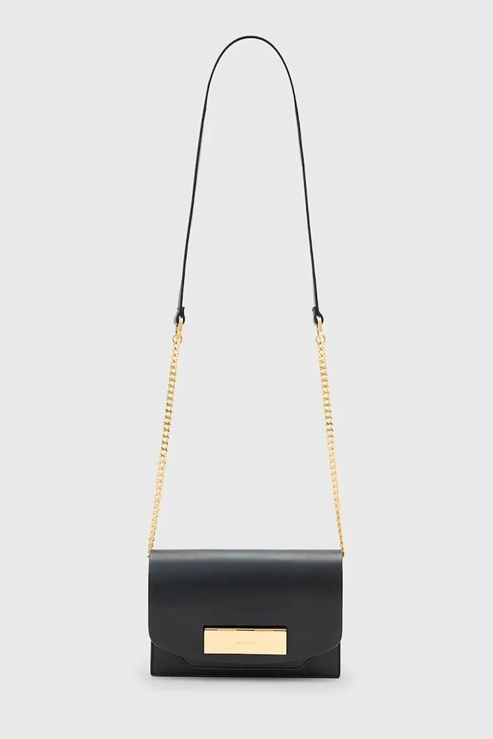 Kožna torba AllSaints ETTA Planet friendly crna W339XD