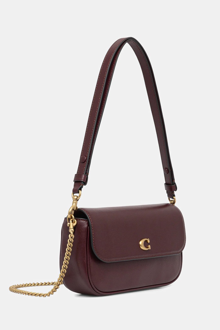 Coach Geantă de piele Brook Flap Chain Bag CAN90 burgundia AA00