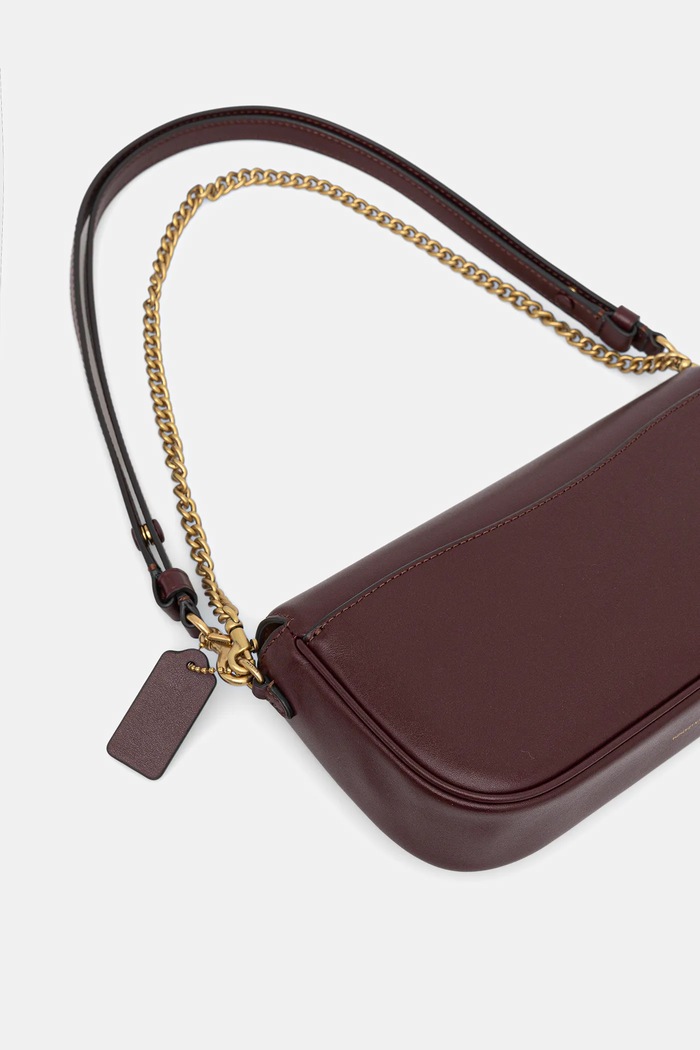 Accesorii Coach Geantă de piele Brook Flap Chain Bag CAN90 burgundia