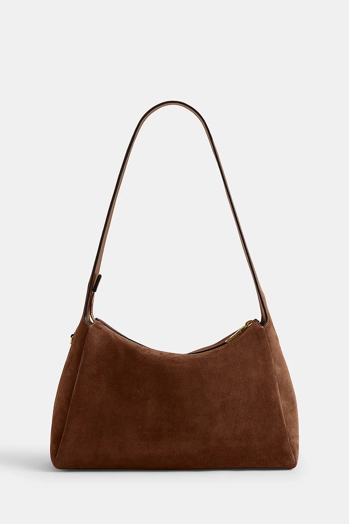 Coach torebka zamszowa Lola CDD06 brązowy AW25