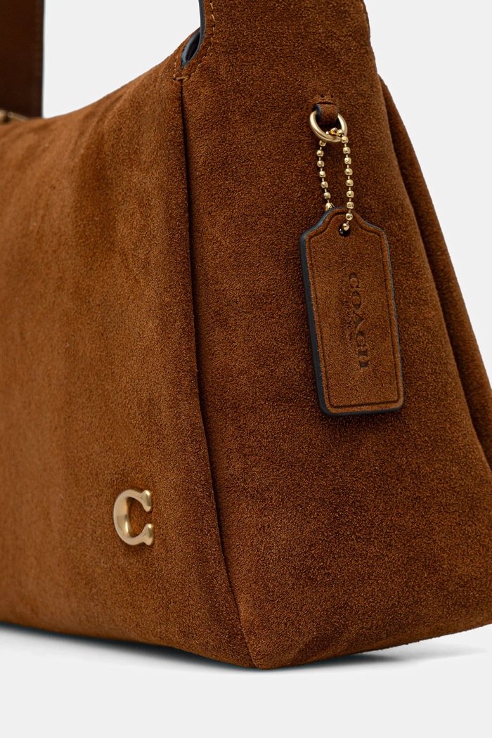 Coach suede handbag Lola brown CDD06