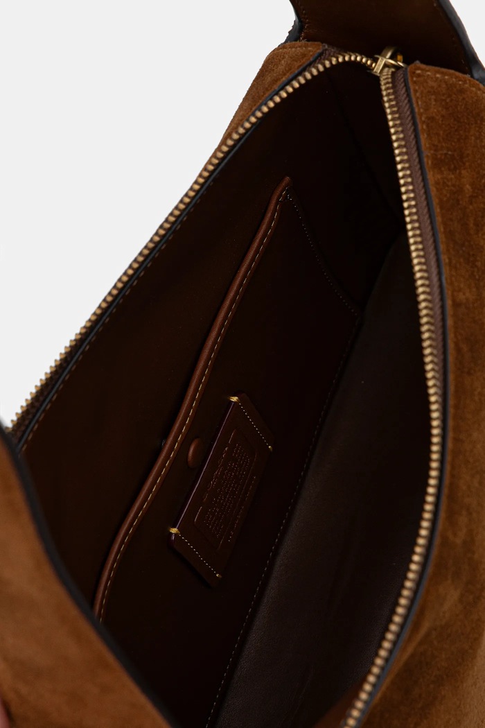 Coach suede handbag Lola CDD06 brown