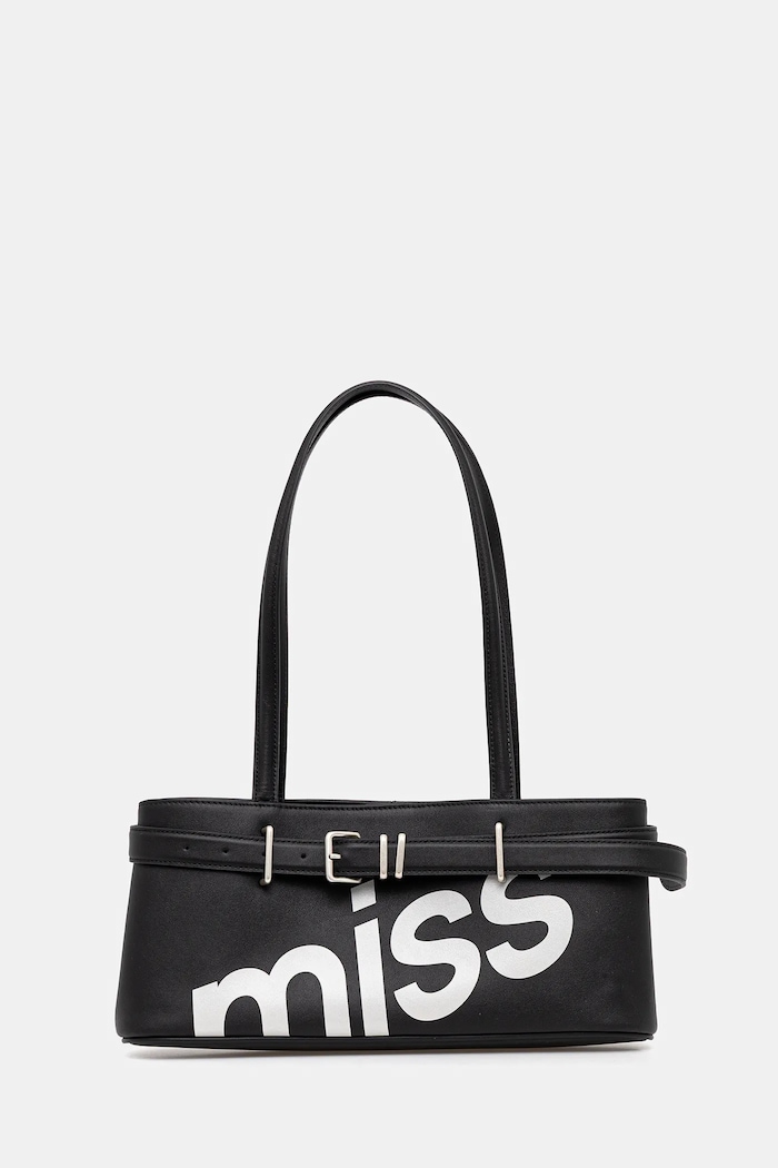 Miss Sixty geantă de mana din piele intoarsa nu incape in A4 negru 6S3GJ81600