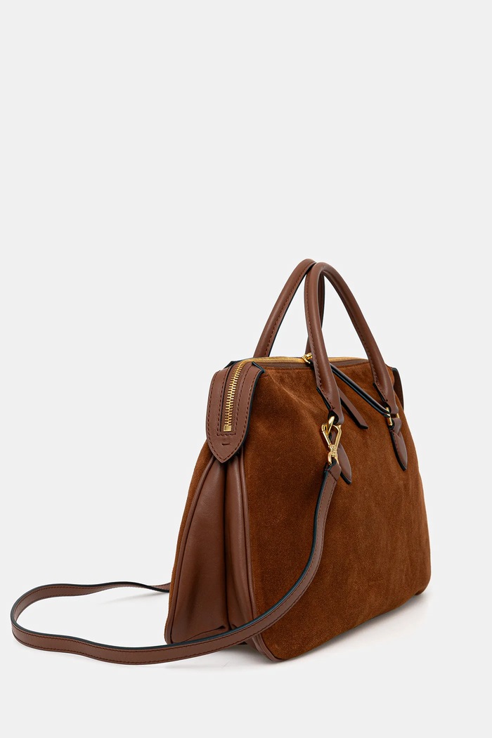 Pollini Geantă de mana din piele întoarsă PC4406PP0NQD1 maro AW25