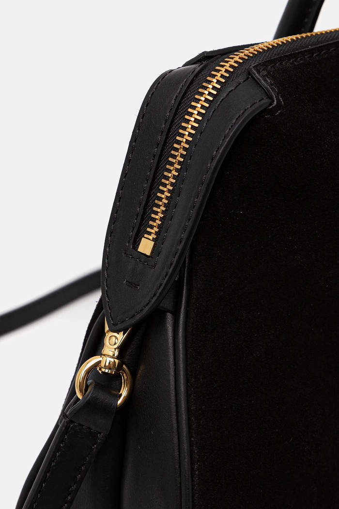 Geantă de mana din piele întoarsă Pollini PC4406PP0NQD1 negru
