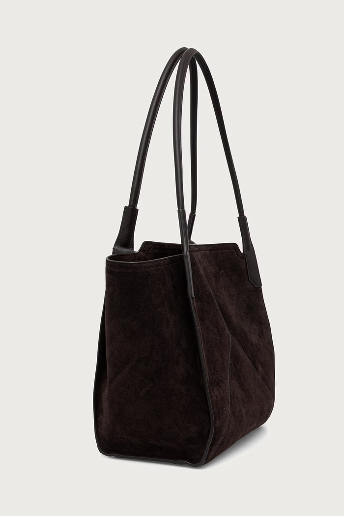 Victoria Beckham Torebka shopper damska zamszowa B325AAC006914A brązowy AW25