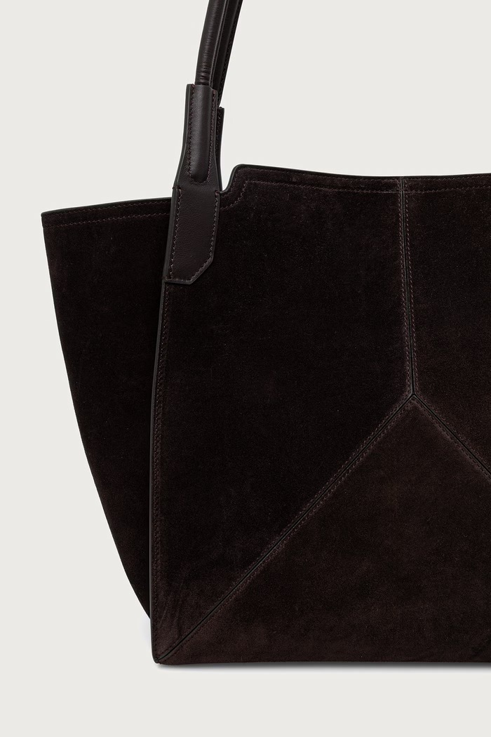 Akcesoria Victoria Beckham Torebka shopper damska zamszowa B325AAC006914A brązowy