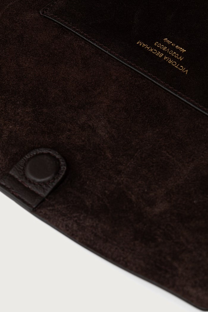 Torebka shopper damska zamszowa Victoria Beckham brązowy B325AAC006914A