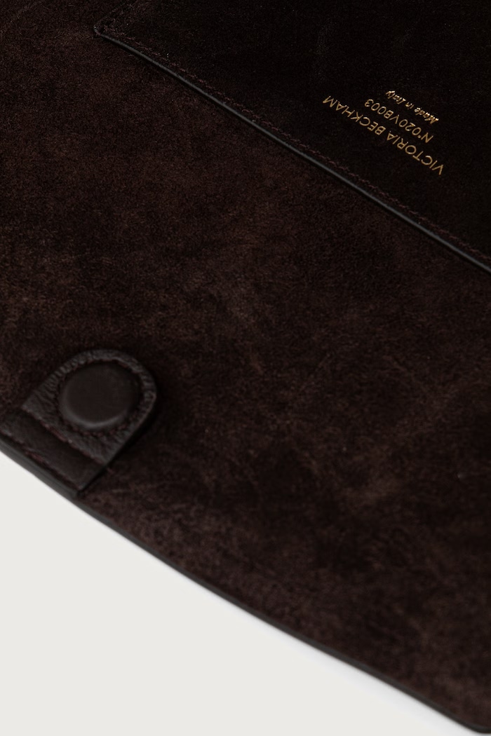 Torebka shopper damska zamszowa Victoria Beckham brązowy B325AAC006914A