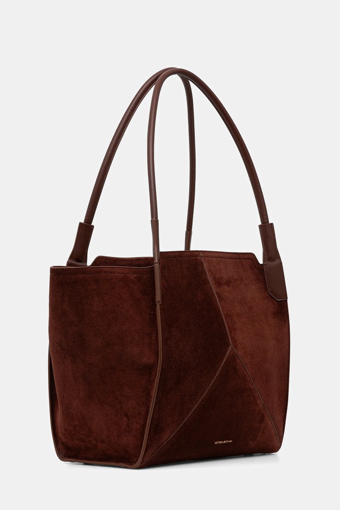 Кожена чанта Victoria Beckham B325AAC006914A кафяв AW25
