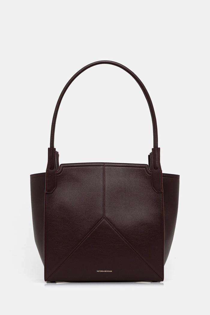 Victoria Beckham шопинг чанта дамска от кожа гладка кожа бордо B325AAC006915A