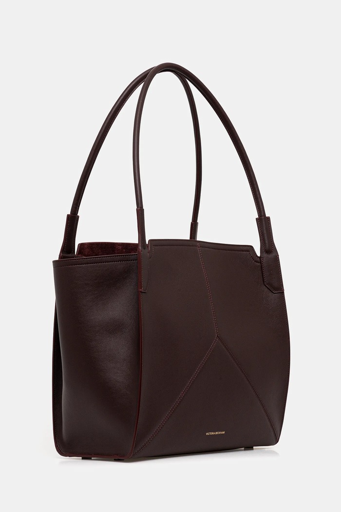 Victoria Beckham шопинг чанта дамска от кожа B325AAC006915A бордо SS26