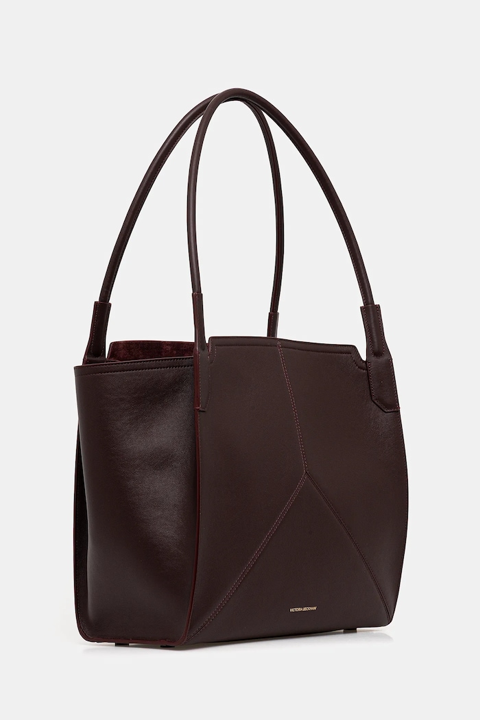 Victoria Beckham шопинг чанта дамска от кожа B325AAC006915A бордо SS26