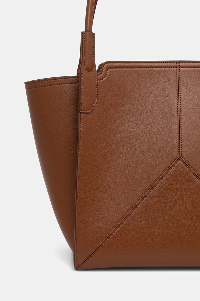 Аксесоари Victoria Beckham шопинг чанта дамска от кожа Victoria B325AAC006915A кафяв