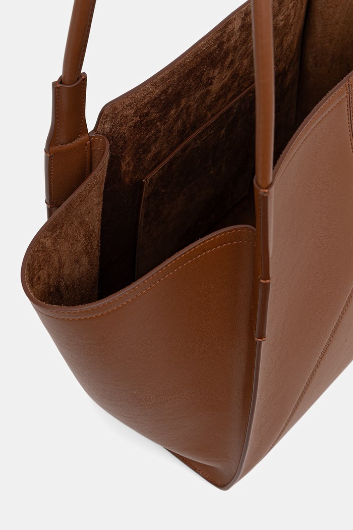 Victoria Beckham шопинг чанта дамска от кожа Victoria B325AAC006915A кафяв