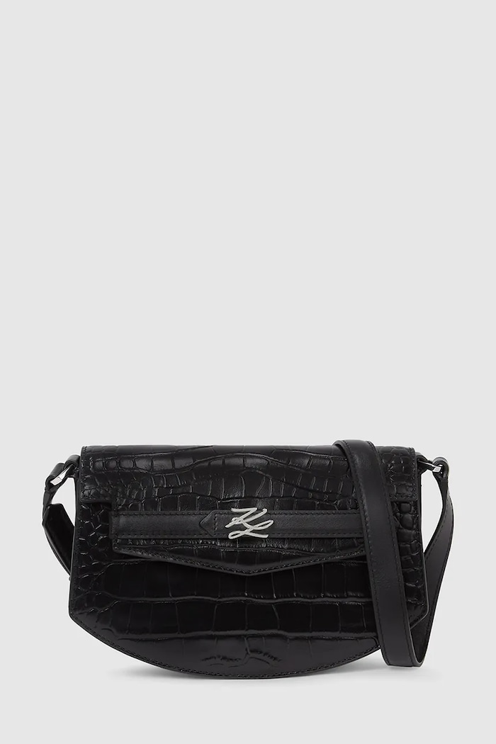 Karl Lagerfeld poșetă de piele Karl Lagerfeld Studio uni negru A4W30135
