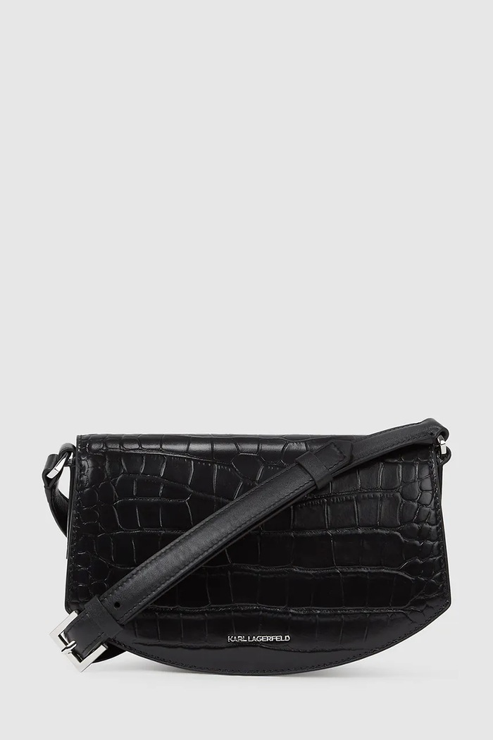 Karl Lagerfeld poșetă de piele Karl Lagerfeld Studio A4W30135 negru AW25