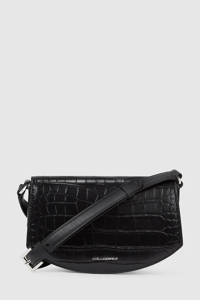 Karl Lagerfeld poșetă de piele Karl Lagerfeld Studio A4W30135 negru AW25
