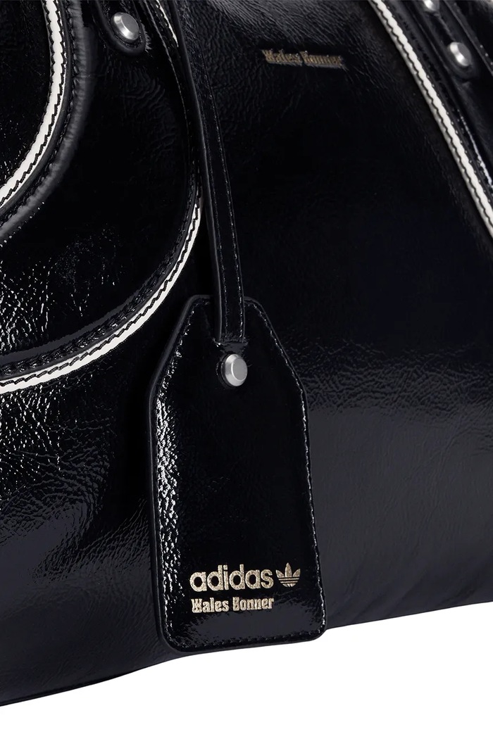 adidas Originals leather handbag x Wales Bonner Bwl Bag L black KE1058